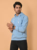 "Cotton Haven: Men's Cyan Blue Hoodies Collection"