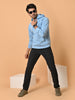 "Cotton Haven: Men's Cyan Blue Hoodies Collection"