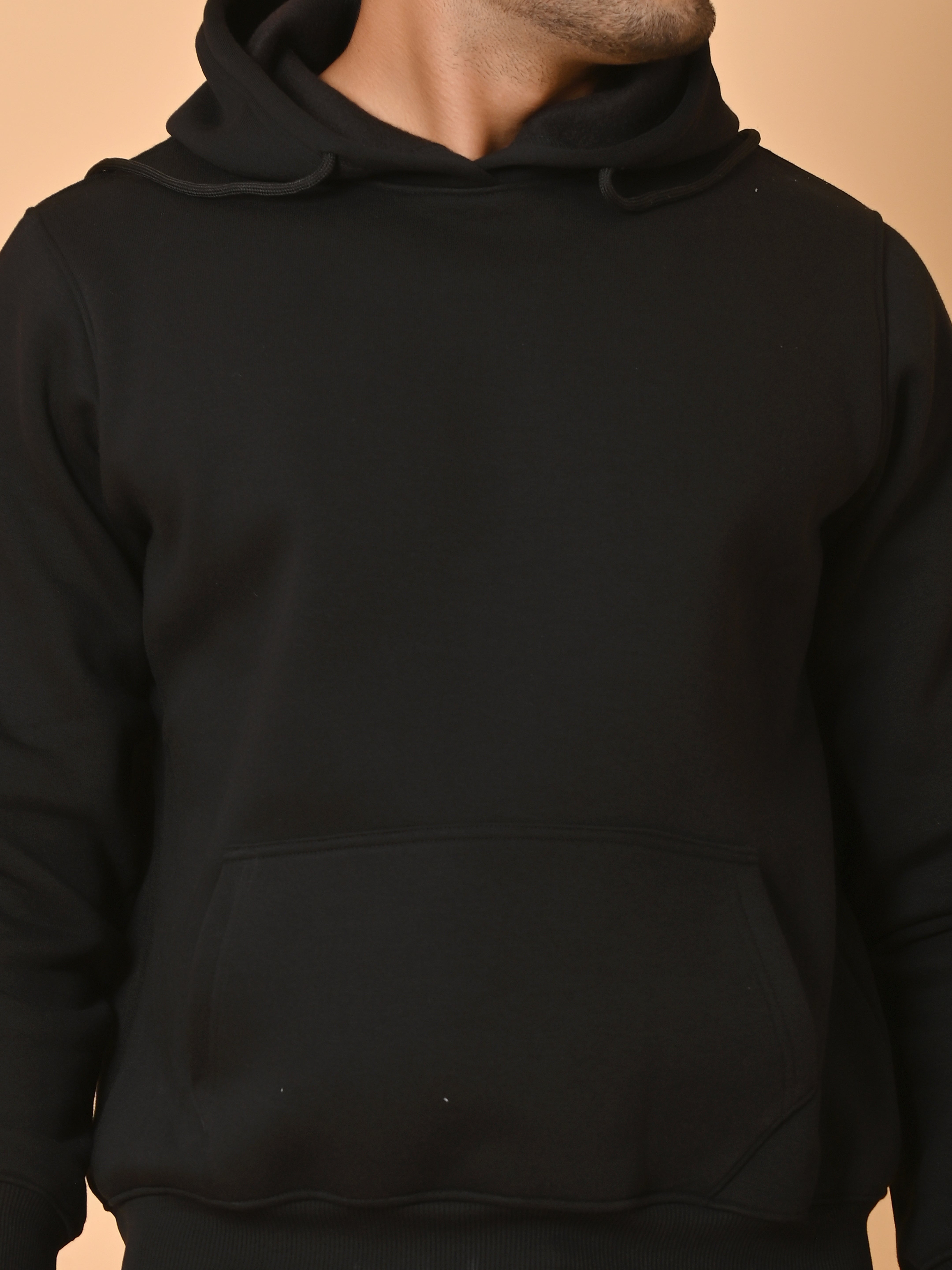 "Cotton Haven: Men's Black Hoodies Collection"