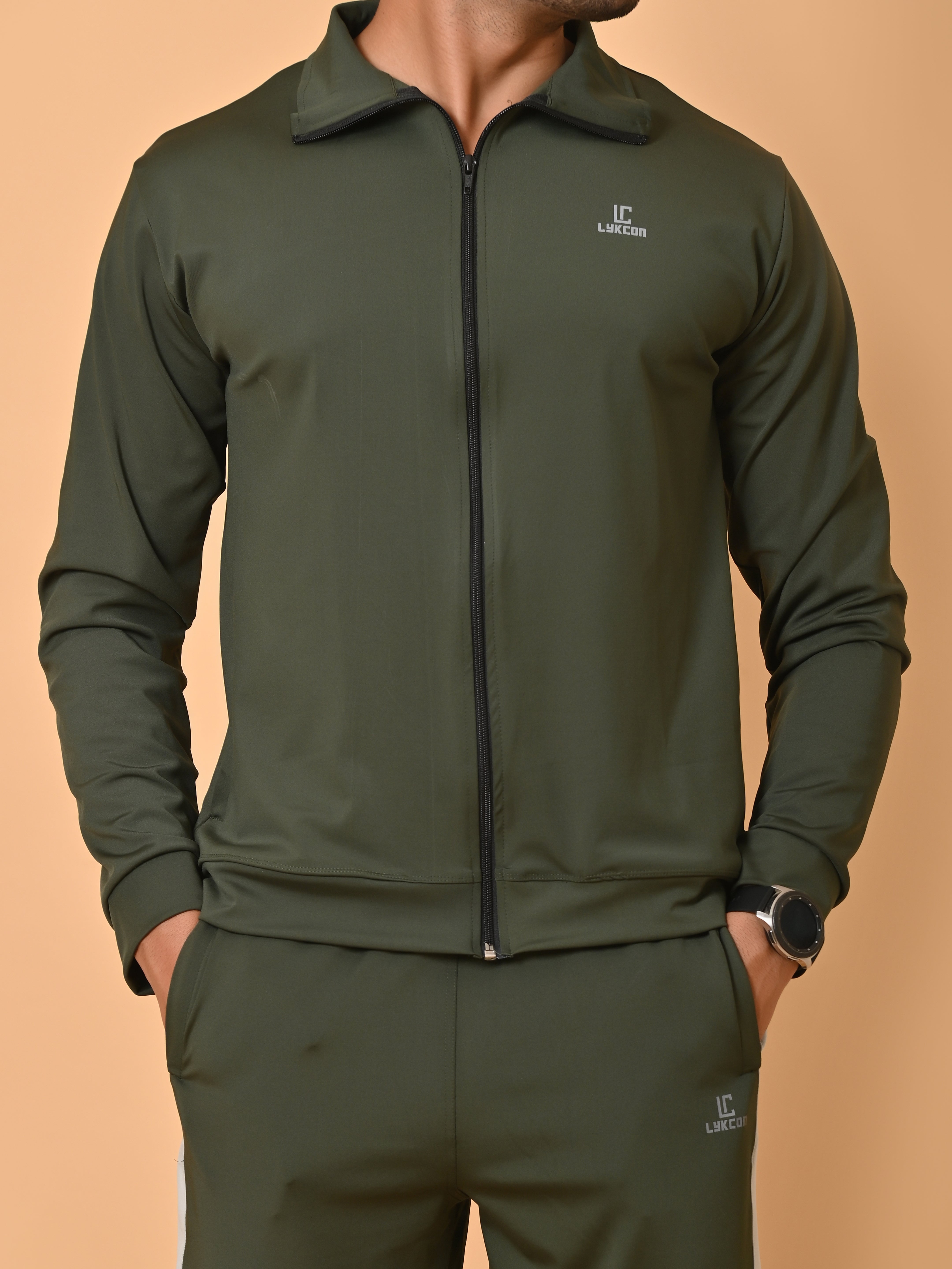 Lykcon Men's Track Suit: Army Green