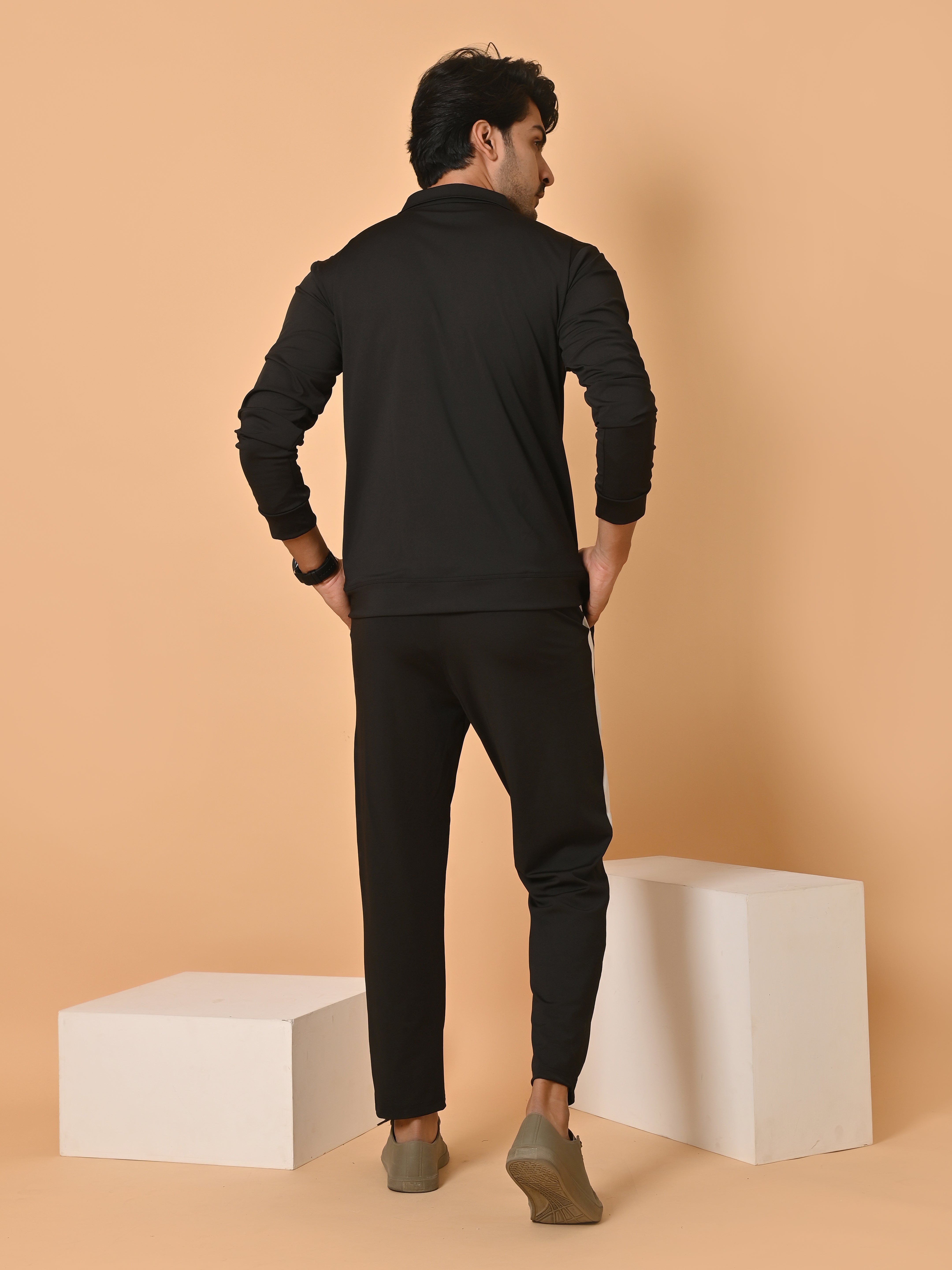 Lykcon Men's Track Suit: Black Brilliance