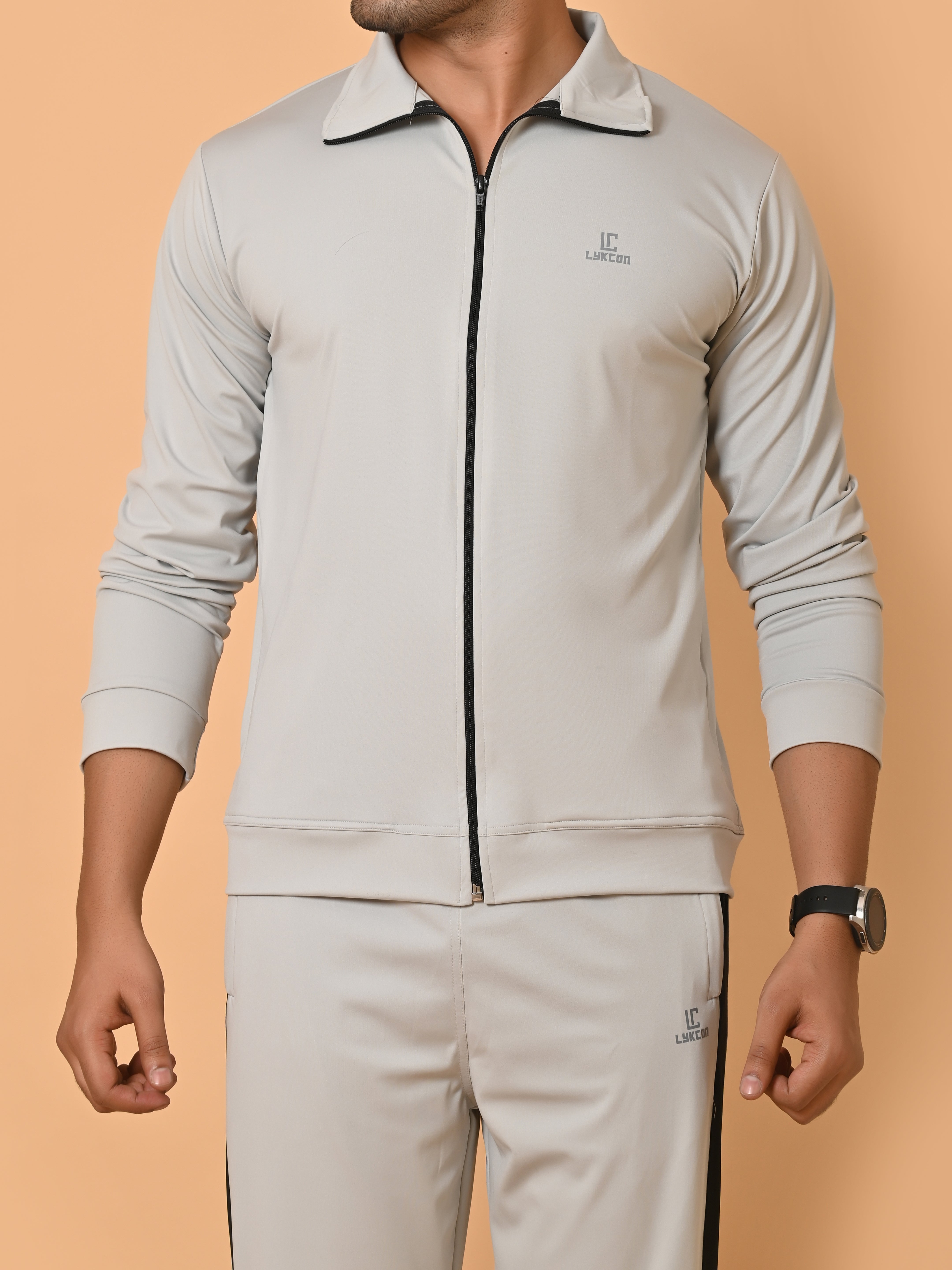Lykcon Men's Track Suit: Pale Slate Grey