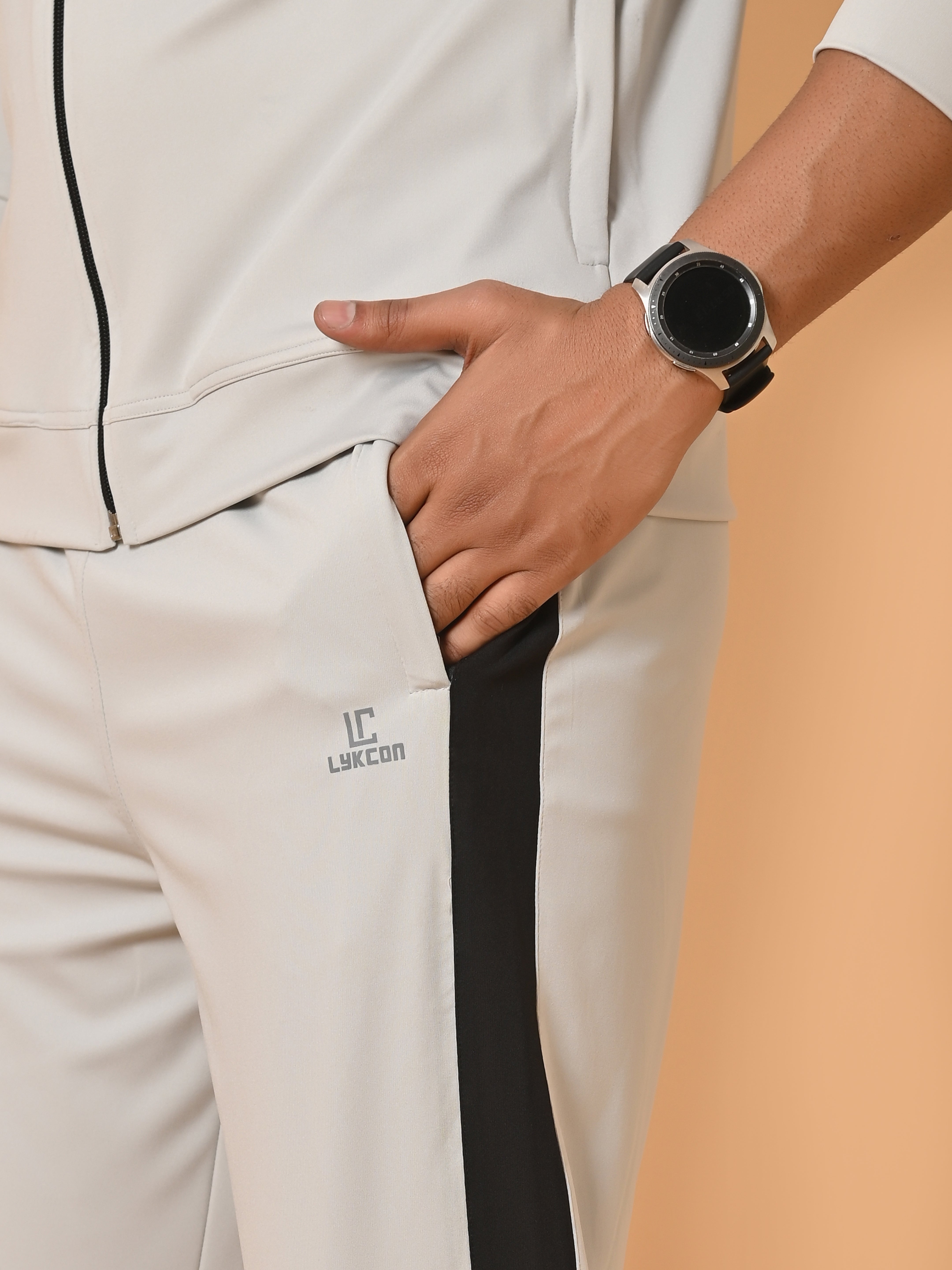 Lykcon Men's Track Suit: Pale Slate Grey