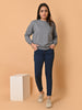"Cotton Haven: Women's Stone Grey Cotton Terry Sweatshirt Collection"
