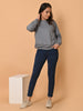 "Cotton Haven: Women's Stone Grey Cotton Terry Sweatshirt Collection"