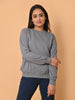 "Cotton Haven: Women's Stone Grey Cotton Terry Sweatshirt Collection"