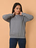 "Cotton Haven: Women's Stone Grey Cotton Terry Sweatshirt Collection"