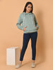 "Cotton Haven: Women's Mint Green Hoodies Collection"