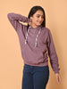 "Cotton Haven: Women's Dark Lavender Hoodies Collection"