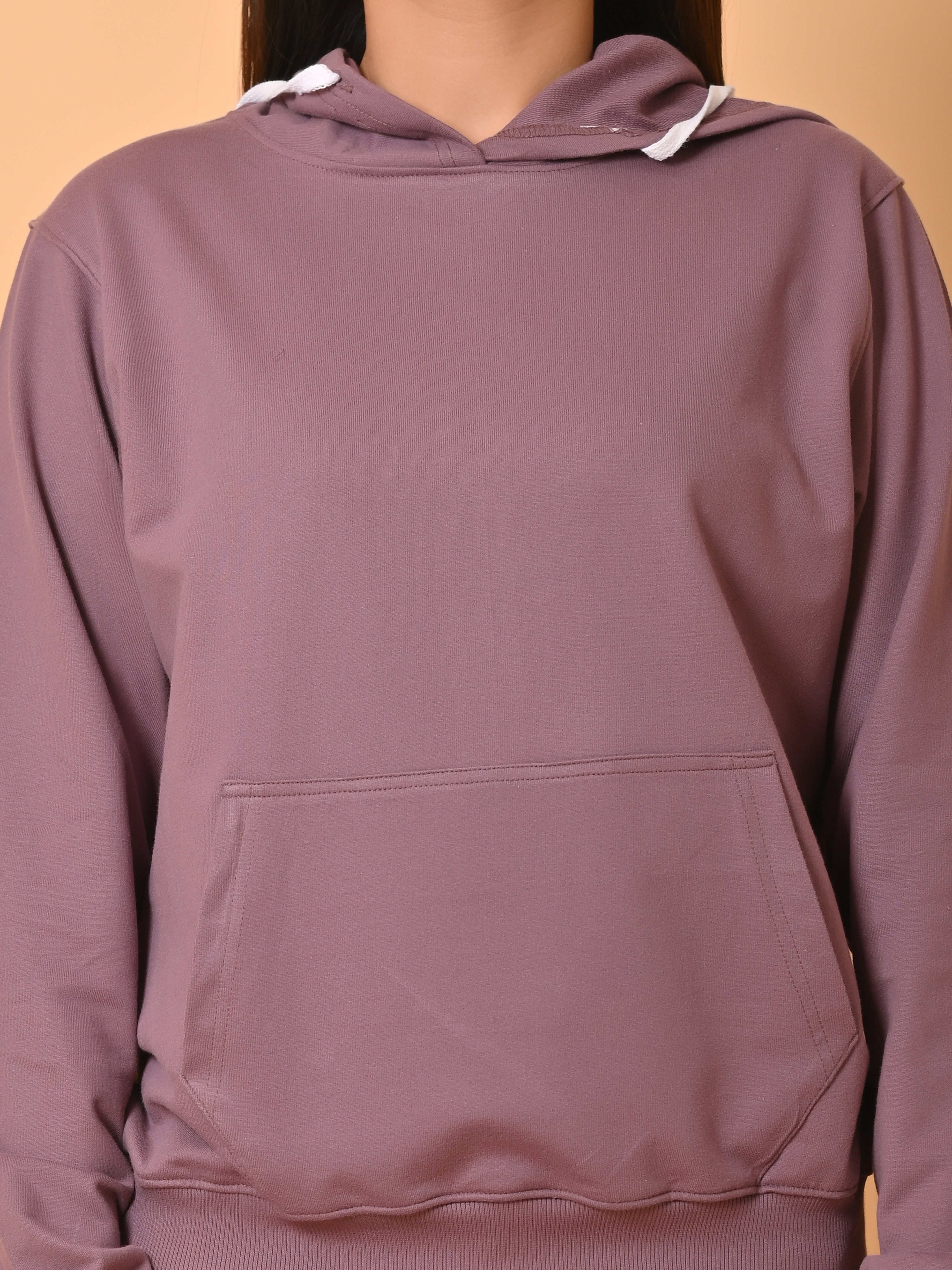 "Cotton Haven: Women's Dark Lavender Hoodies Collection"