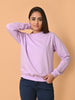 "Cotton Haven: Women's Lavender Cotton Terry Sweatshirt Collection"