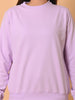 "Cotton Haven: Women's Lavender Cotton Terry Sweatshirt Collection"