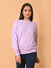 "Cotton Haven: Women's Lavender Cotton Terry Sweatshirt Collection"