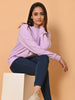"Cotton Haven: Women's Lavender Cotton Terry Sweatshirt Collection"