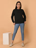 "Cotton Haven: Women's Black Cotton Terry Sweatshirt Collection"