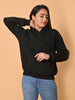 "Cotton Haven: Women's Black Hoodies Collection"
