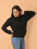 "Cotton Haven: Women's Black Hoodies Collection"