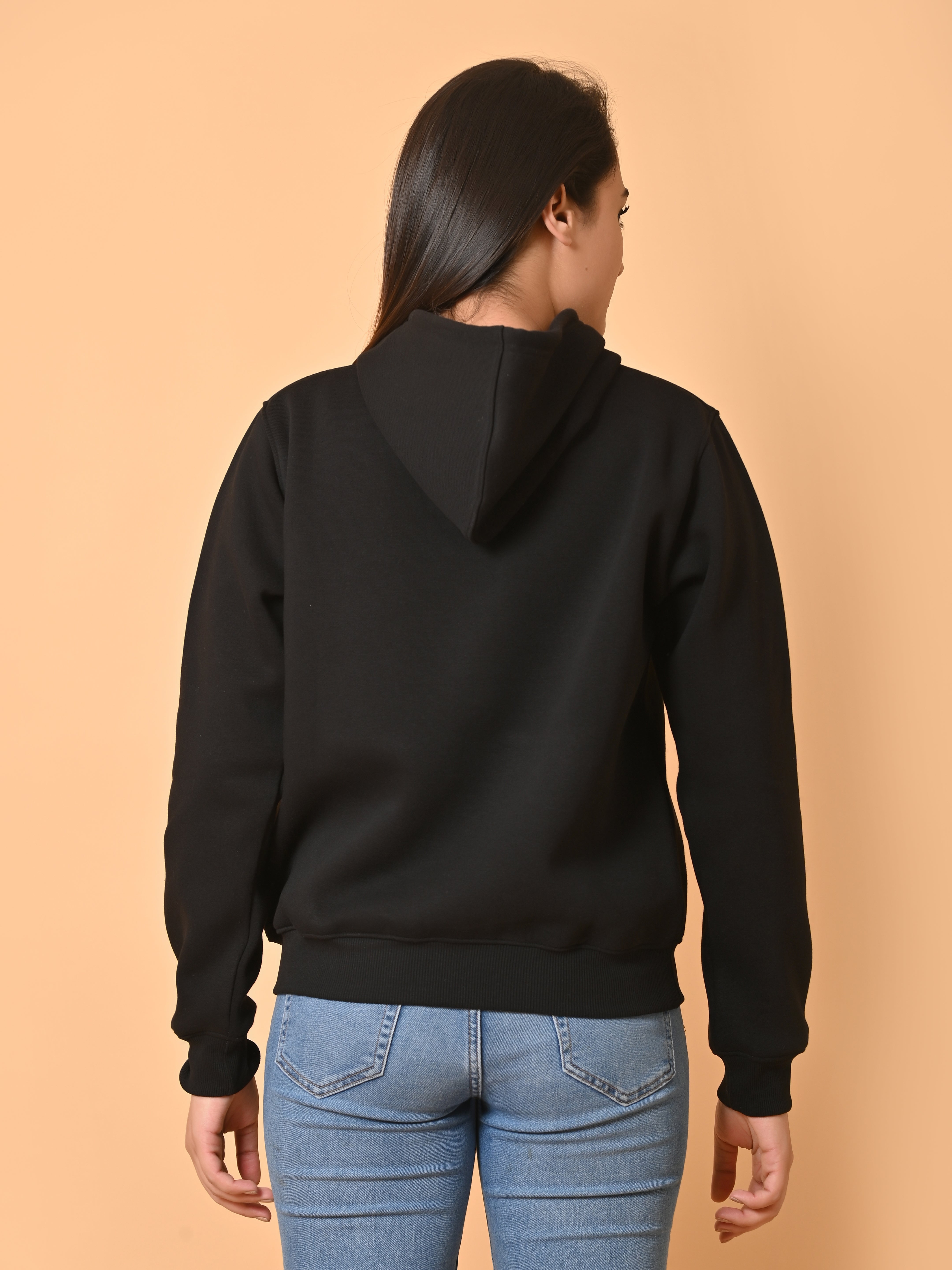 "Cotton Haven: Women's Black Hoodies Collection"
