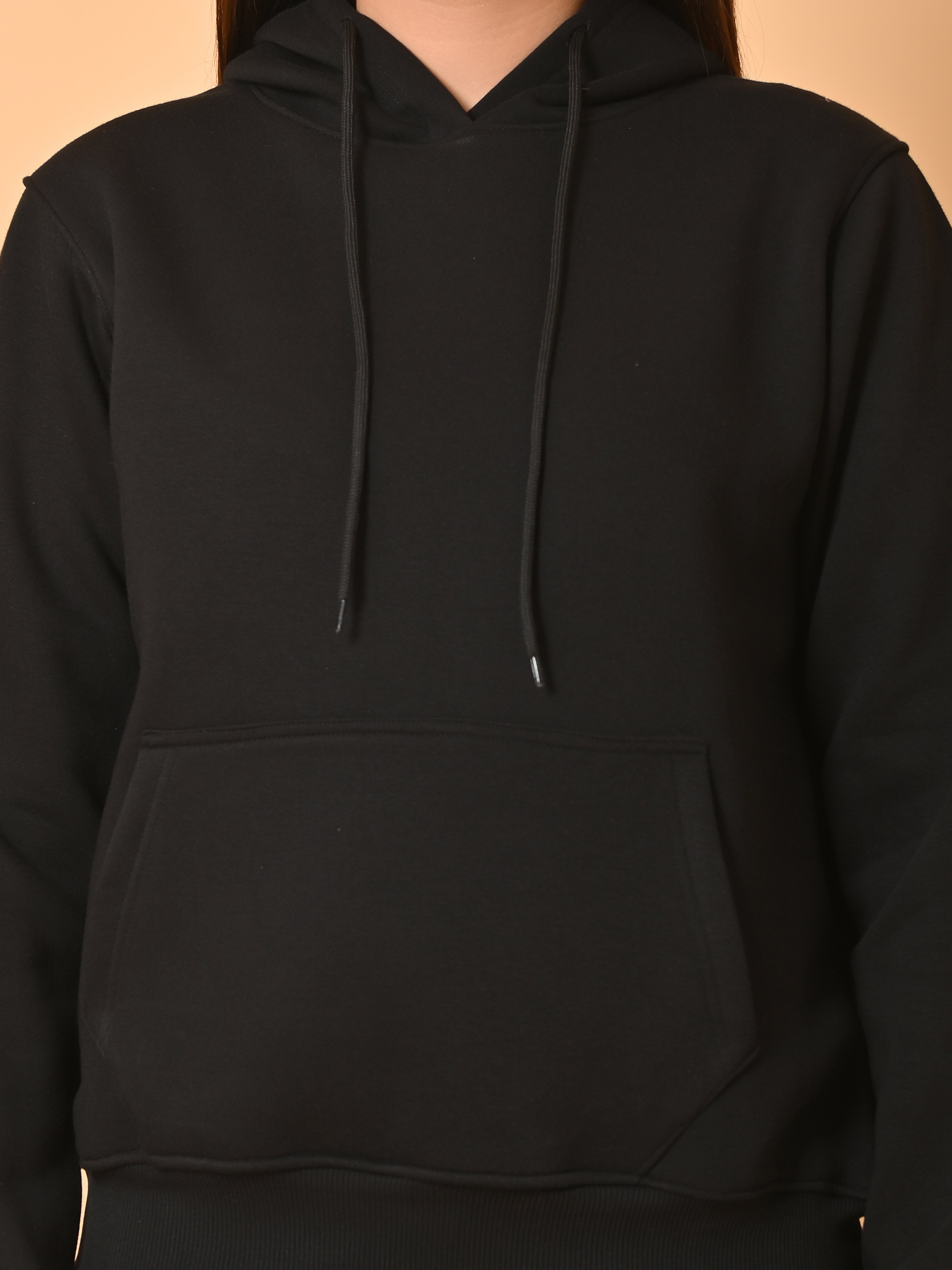 "Cotton Haven: Women's Black Hoodies Collection"