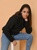 "Cotton Haven: Women's Black Hoodies Collection"