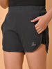 LYKCON Women's NS Lycra Activewear Running Shorts: Dark Grey, Black