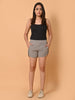 LYKCON Women's NS Lycra Activewear Running Shorts: Light Grey, White