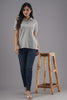 Lykcon Women's Polo Neck Premium Cotton T-Shirt-Grey Melange