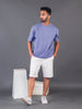 LYKCON Men's Cotton Lycra Oversized T-shirt - Lavender