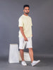 LYKCON Men's Cotton Lycra Oversized T-shirt - Light Yellow