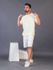 LYKCON Men's Cotton Lycra Oversized T-shirt - Light Yellow