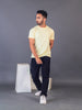 Lykcon Men's Round Neck Premium Cotton T-Shirt- Light Yellow