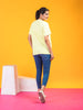 Lykcon Women's Round Neck Premium Cotton T-Shirt- Light Yellow