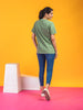 Lykcon Women's Round Neck Premium Cotton Lycra T-Shirt- Warm Green