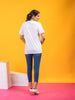 Lykcon Women's Round Neck Premium Cotton T-Shirt- White