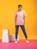 Lykcon Women's Round Neck Premium Cotton T-Shirt- Onion Pink