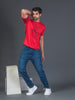 Men Soft Polyester  Red Printed Tshirt Premium Soft Fabric- "Focus"