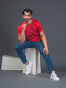 Men Soft Polyester  Red Printed Tshirt Premium Soft Fabric- "Focus"