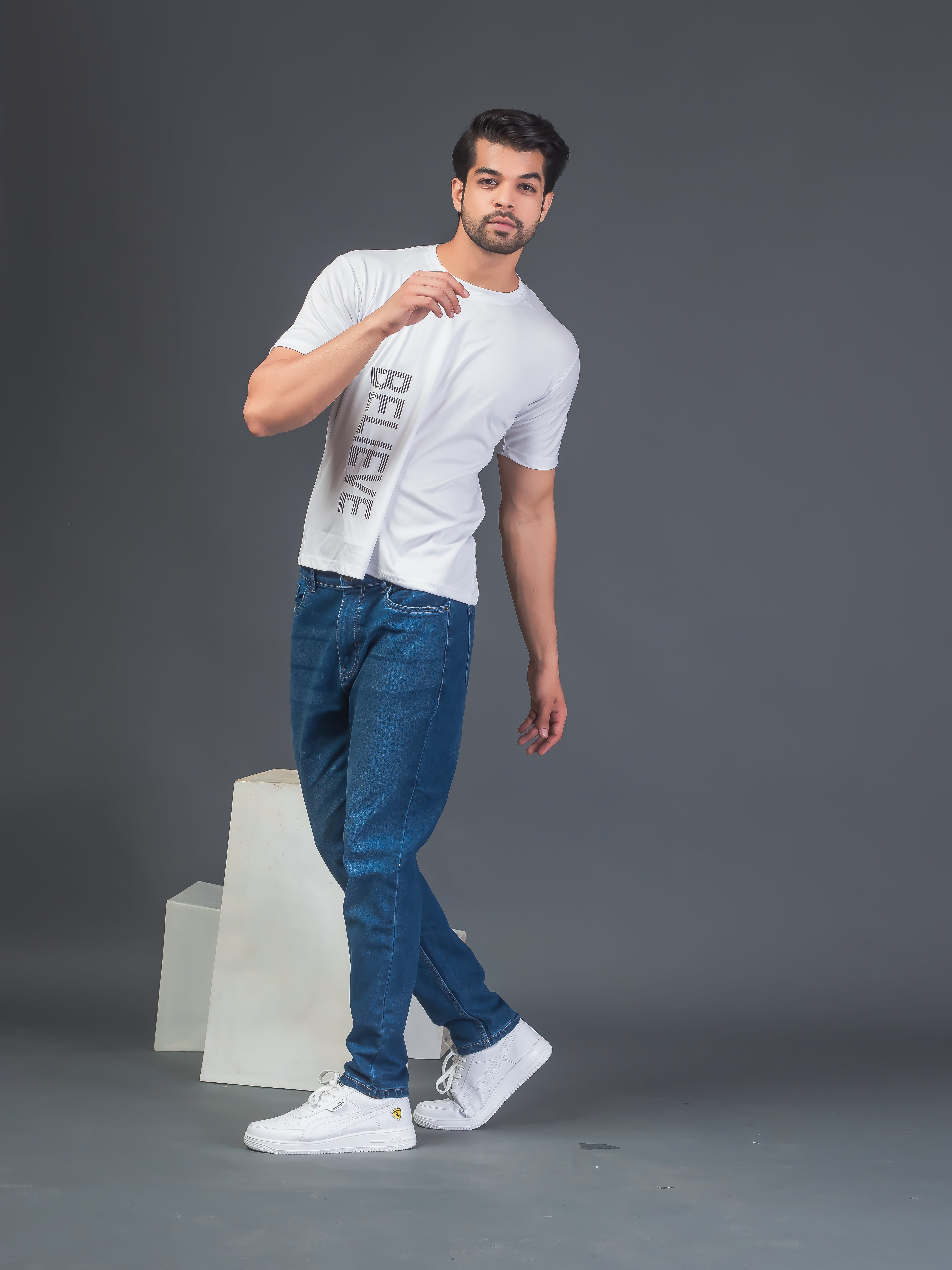 Men Soft Polyester White  Printed Tshirt Premium Soft Fabric- "Believe"