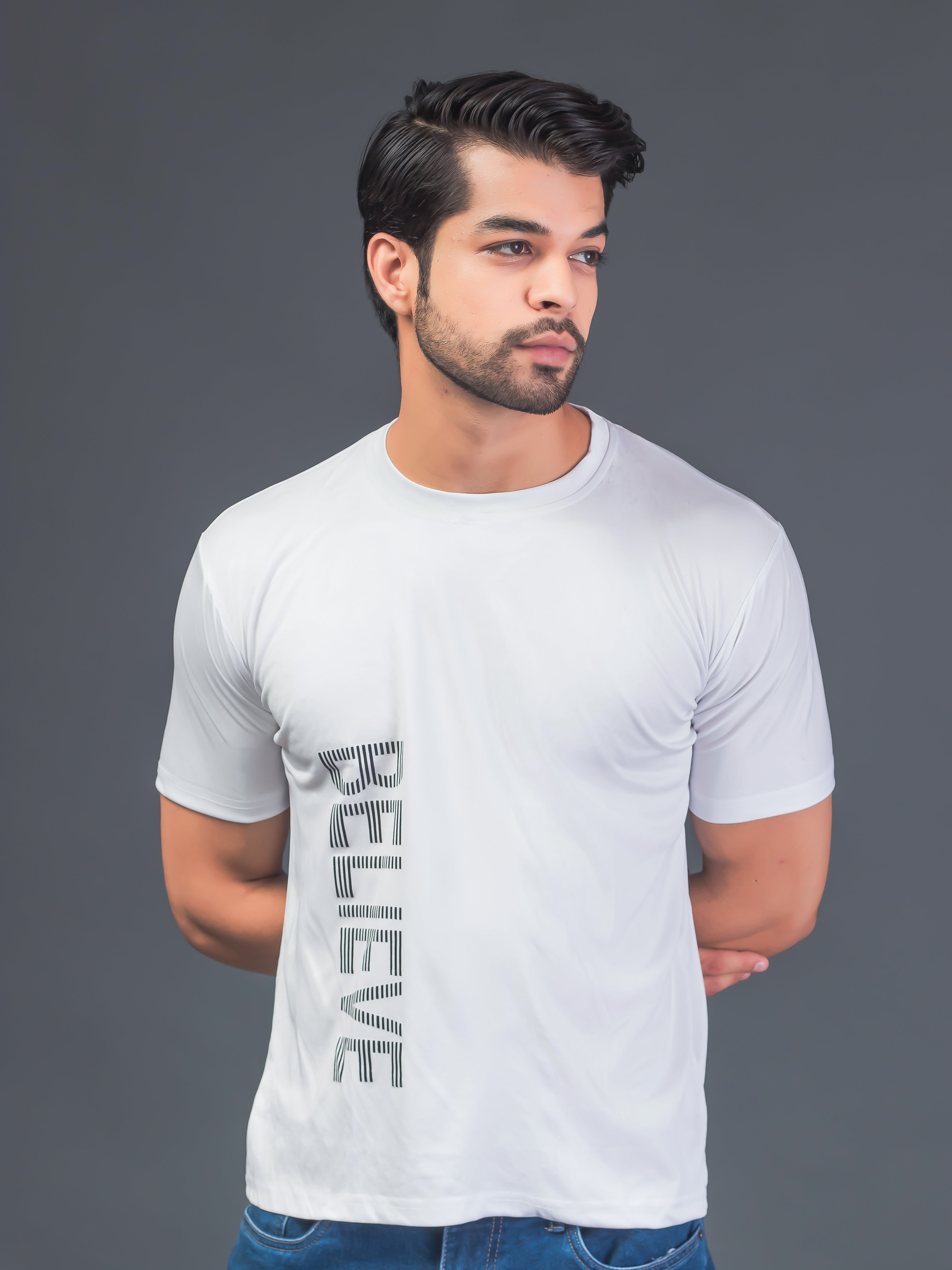 Men Soft Polyester White  Printed Tshirt Premium Soft Fabric- "Believe"