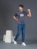 Men Soft Polyester Dark Grey Printed Tshirt Premium Soft Fabric- "Limited Edition"