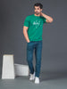 Men Soft Polyester Teal Green  Printed Tshirt Premium Soft Fabric- "Relax"