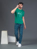 Men Soft Polyester Teal Green  Printed Tshirt Premium Soft Fabric- "Relax"