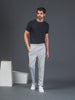 "DynamicFlex Men's Light Grey 4-Way Lycra Track Pants: Unleash Your Movement"