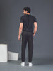 "DynamicFlex Men's Black 4-Way Lycra Track Pants: Unleash Your Movement"
