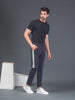 "DynamicFlex Men's Dark Grey 4-Way Lycra Track Pants: Unleash Your Movement"