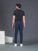 "DynamicFlex Men's Navy Blue 4-Way Lycra Track Pants: Unleash Your Movement"