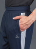 "DynamicFlex Men's Navy Blue 4-Way Lycra Track Pants: Unleash Your Movement"