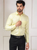 "Eternal Elegance: Men's Full Sleeves Plain Yellow Shirt Giza Cotton Perfection"