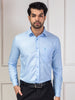 "Eternal Elegance: Men's Full Sleeves Plain Tropical Blue Shirt Giza Cotton Perfection"