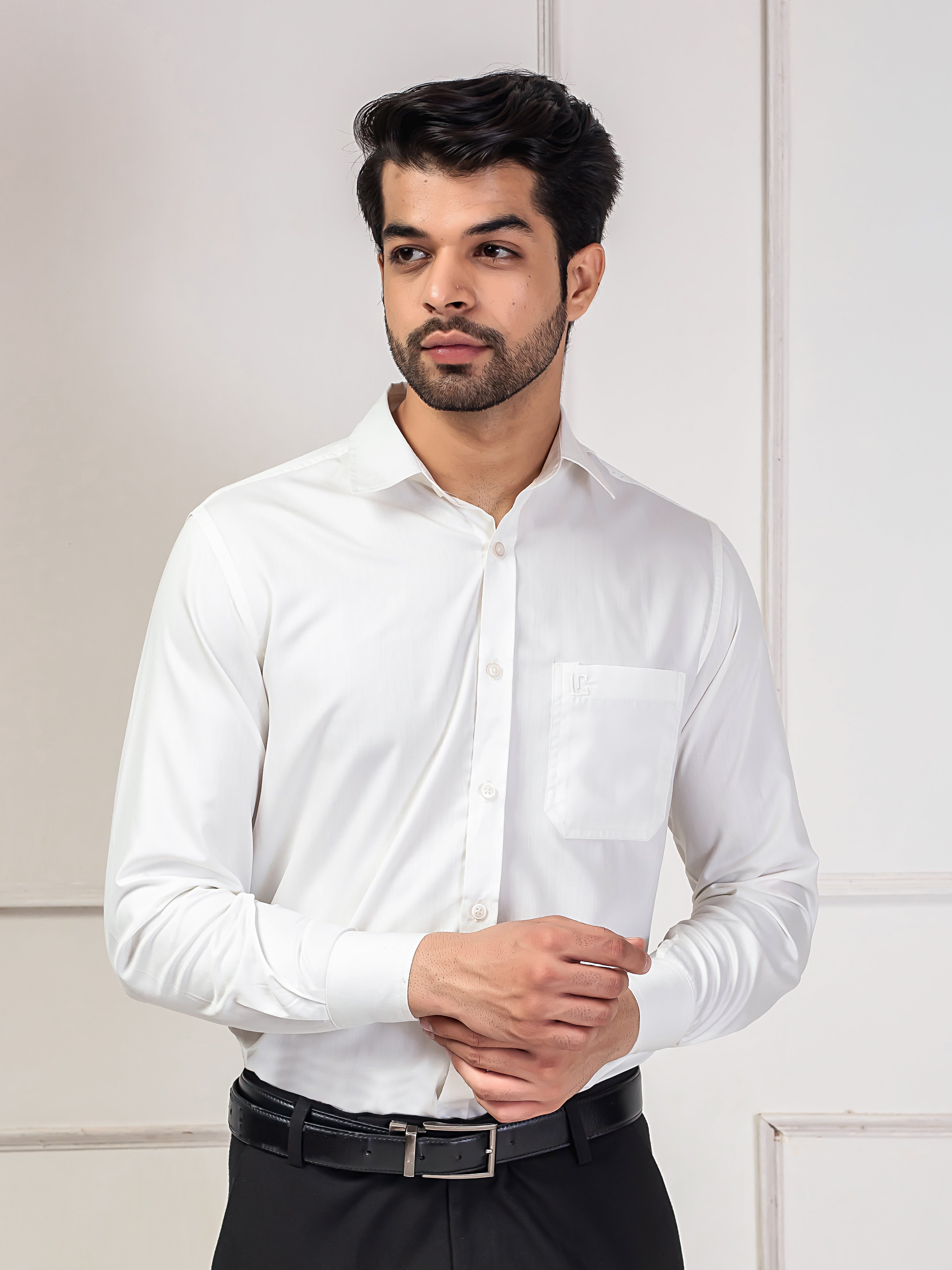 Men's Full Sleeves Plain Shirt Premium Giza Cotton :  Pick Any 2